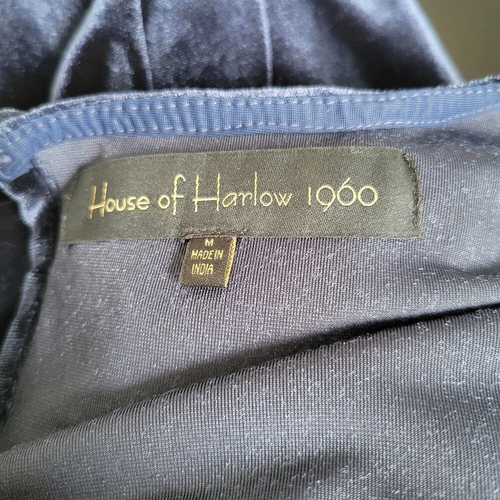 House of Harlow Velvet Old Hollywood Dress Fairy Grunge Rich Blue Women Medium - Picture 12 of 14